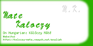 mate kaloczy business card