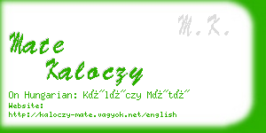 mate kaloczy business card